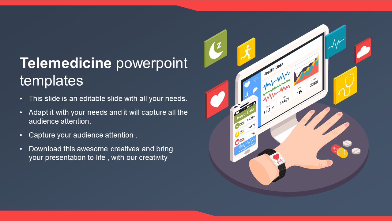 Awesome Telemedicine PowerPoint Templates Presentation